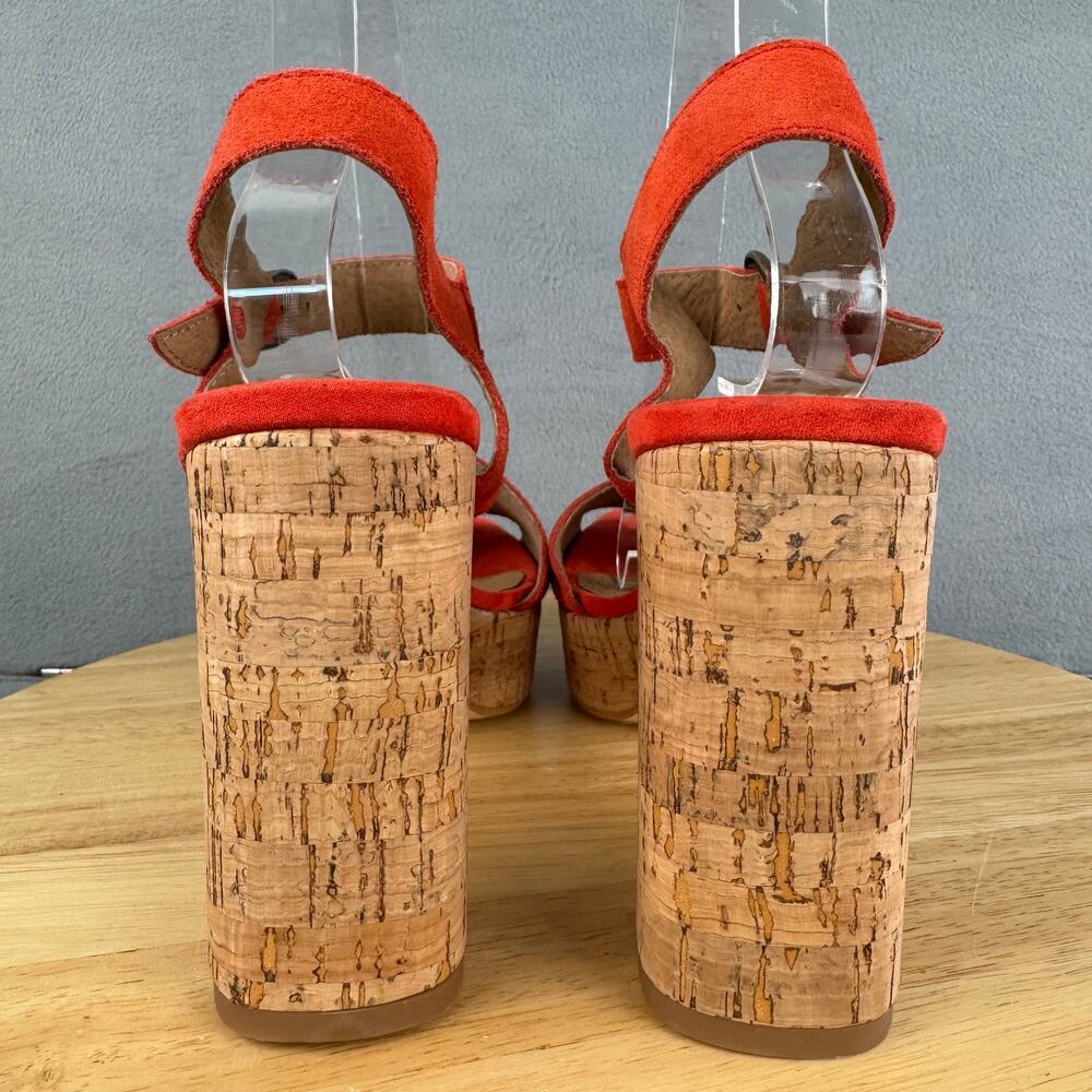 Free People Brooke Platform Cork Heel Red Sandal Women’s Size 40/ 9.5 US - Picture 4 of 8
